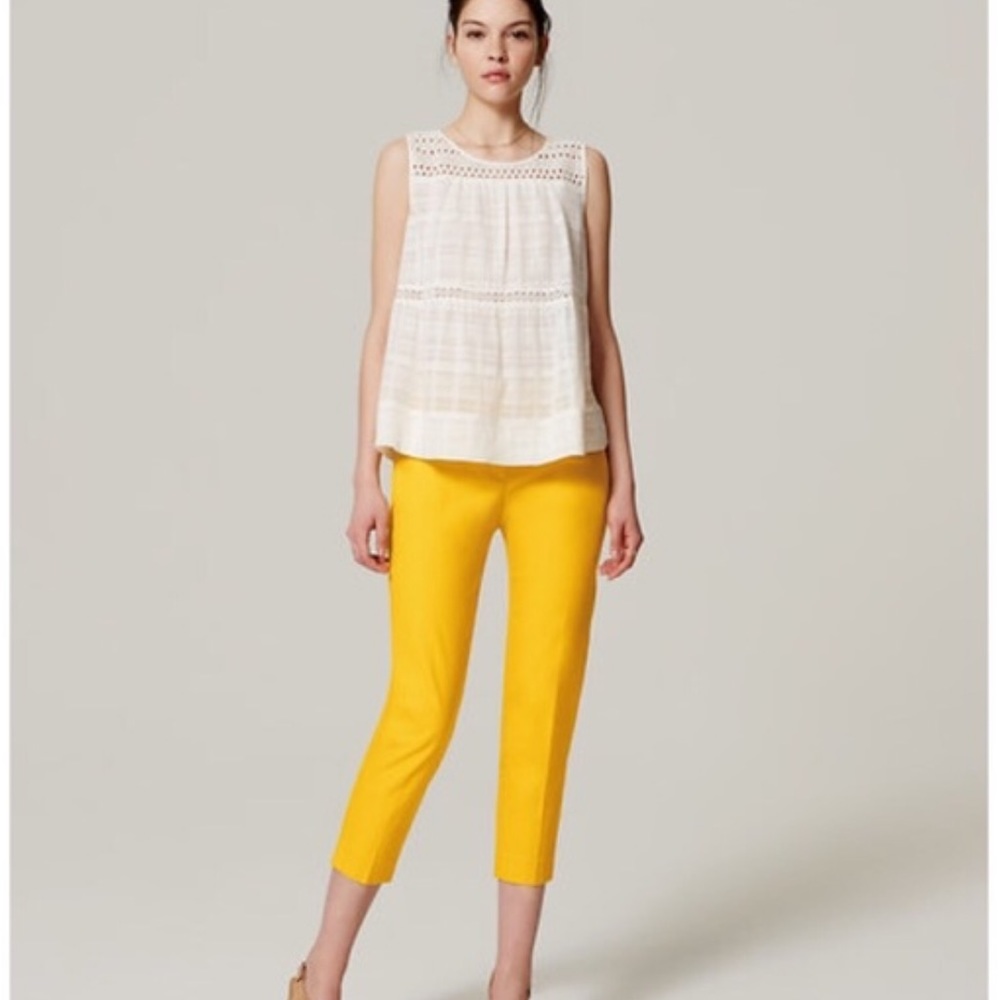 Loft Capri Pants in yellow. Size 0P